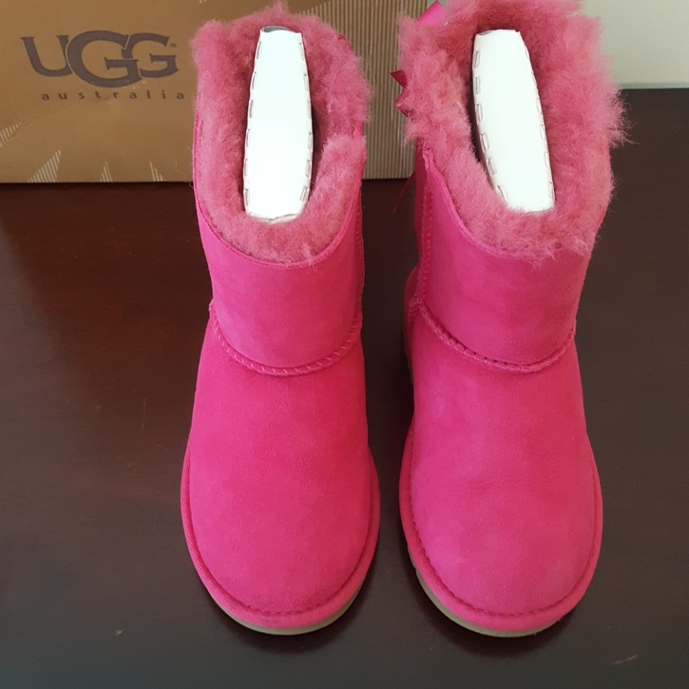 Girls Pink Bailey Bow Uggs